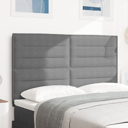 vidaXL Fabric Bed Headboard Light Grey 144x128cm