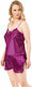 Plus Size Satin Babydoll Lace Purple