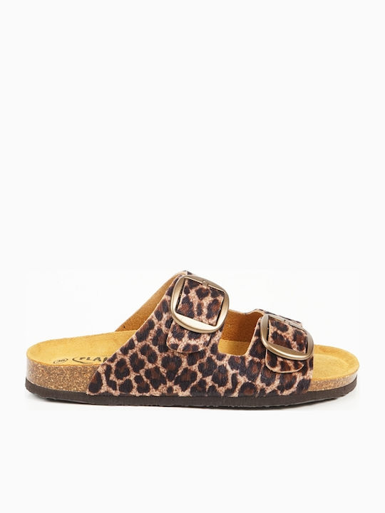Plakton Women's Anatomic Sandals Leopard Brown