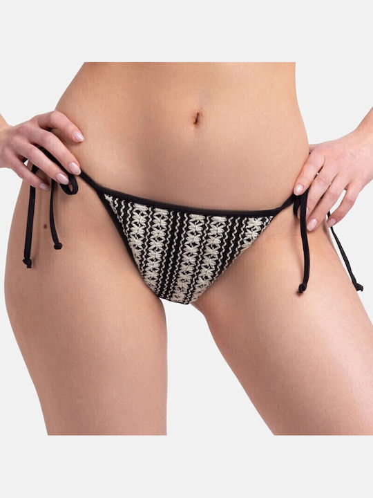Bikini Slip with Laces Black