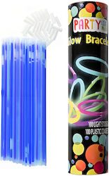 Set 100 Colorful Luminous Bracelets Parties Fluorescent Glow Sticks Blue Bebelogic