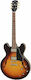 Gibson Elektrische Gitarre ES mit HH Tonabnehmerkonfiguration Satin Vintage Sunburst mit Tasche