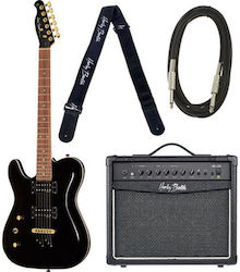 Harley Benton Lh Tbk Set Electric Guitar for Left-Handers Telecaster Translucent Black Harley Benton Lh Tbk Set Electric Guitar for Left-Handers Telecaster Translucent Black