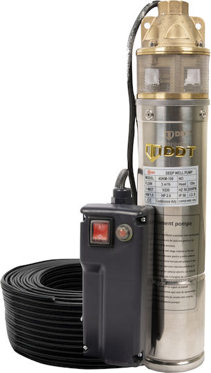 Pompa submersibilă Ddt 4skm-100 1.5 kW oțel inoxidabil + alamă 3 m³/h 120 m