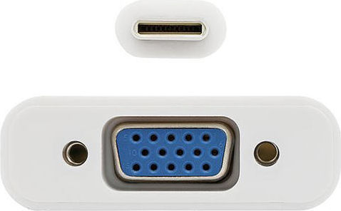 Vcom Cu421 кабел USB Type-C (мъжко) към VGA (женско) 0.15m бял