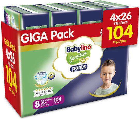 Babylino Windelhosen Sensitive Cotton Soft Nr. 8 für 20+ kgkg 104cm