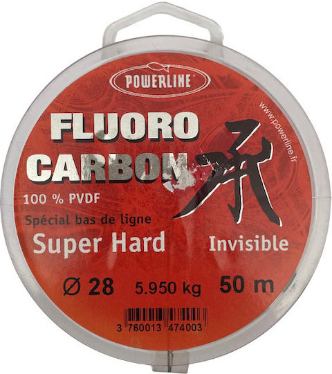Fir de pescuit Powerline Super Hard Fluorocarbon 50m Transparent 0.18mm