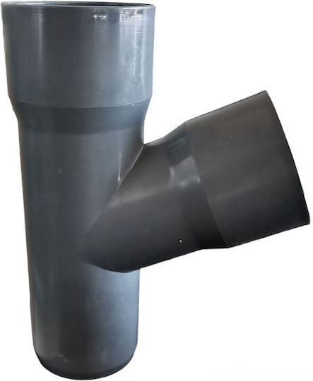 Тройник половинчат Φ075 45° PVC-U сив за канализация