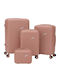 Ormi Travel Suitcases Hard Pink with 4 Wheels Set of 4 Pieces