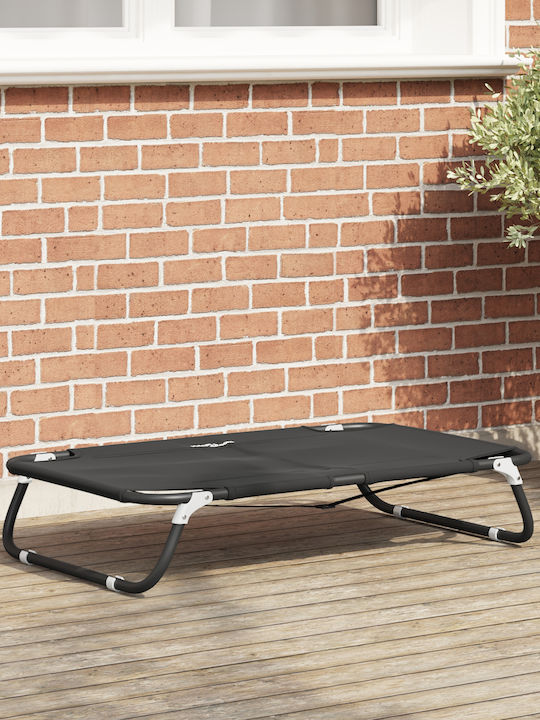 vidaXL Erhöht Hundebett Schwarz 55x90cm.