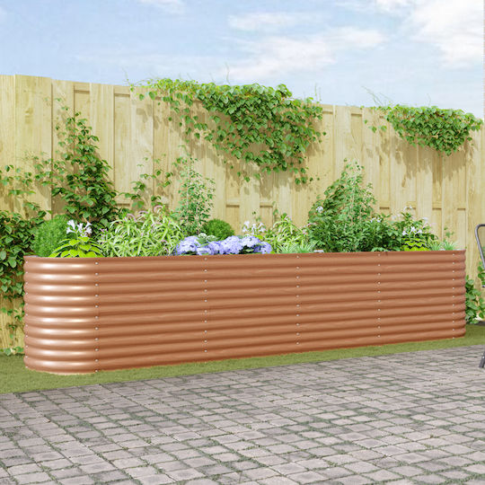vidaXL Метална Бронзова Кутия За Саксии 400x80x81см