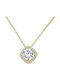 Brizzling Halskette Rosette aus Vergoldet Silber mit Diamant