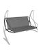 Perna Swing Cushion De Grădină Cu Spătar Din Pânză Gri 90x110cm
