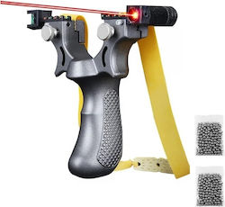 Set Praștie din Plastic cu Laser, 200 Bile, 10 mm, 11,5 cm, Nivel cu Bule, Argintiu