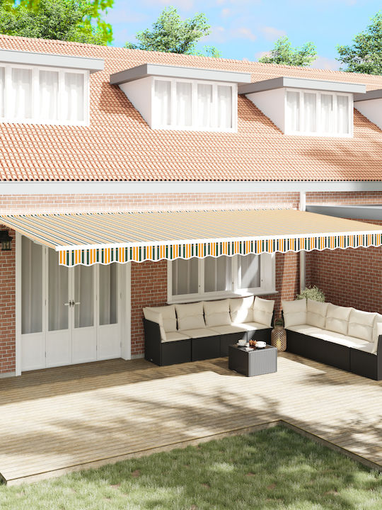 vidaXL Terrace Tent with LEDs Green 6x3m