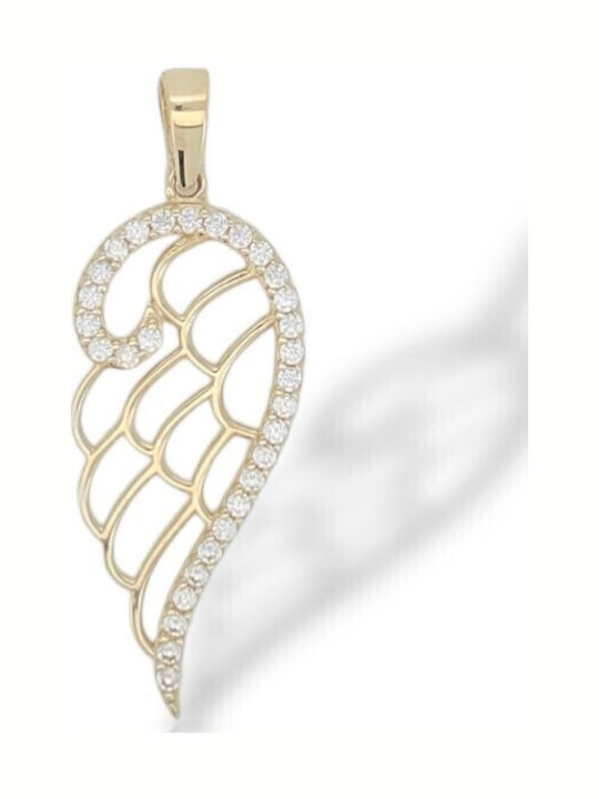 Mentzos Kremling mit Steinen aus 14K Gold mit Zirkon