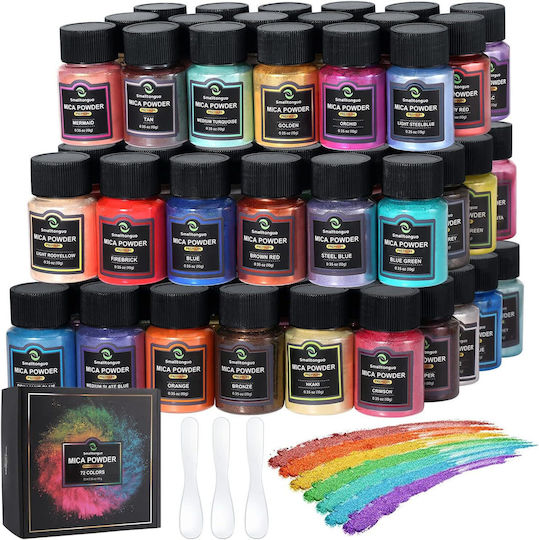 Set Pudre Pigmenți Epoxy Rășină 72 Culori Metalice 10 G Pudră Mica Ruj Luciu Săpun Baloane de Baie Artizanat Rășină Vopsea pentru Unghii