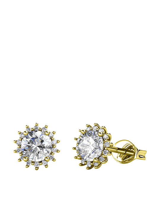 Brizzling Earrings made of Silver Gold Plated with Diamond