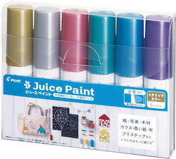 Pilot Juice Paint Marker Set 6 Colors Broad Tip Metallic Colors Sjp-150b-6cm