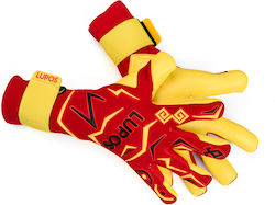 Mănuși De Portar Lupos Etnic Pro — Latex German Contact — Negative Cut — Roșii Galbene
