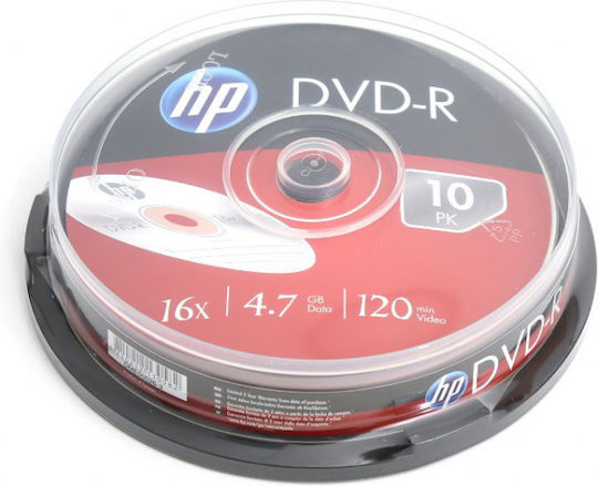 HP Recordable DVD-R 16x 4.7GB Cake Box 10pcs