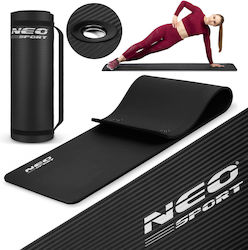 NEO Sport Στρώμα Γυμναστικής Pilates Μαύρο με Ιμάντα Μεταφοράς (183x60x1.5cm)