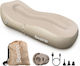 Saltea Gonflabilă cu Pompa Încorporată 180 X 70 X 50 Cm Capacitate 150 Kg Design Ergonomic Camping Utilizare Interioară și Exterioară Maro