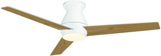 United United Ceiling Fan 132cm with Light Fixture Brown / White