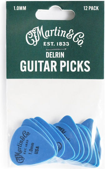 Martin & Co Martin 351 Delrin Blue Picks 1.0mm 12 Pieces