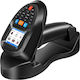 Portable Barcode Reader 1d 2d Scanner Built-in Battery Charging Station 2.2-inch Lcd Screen Wireless Black