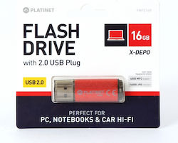 Platinet Pendrive 16GB USB 2.0 Red Platinet Pendrive 16GB USB 2.0 Red