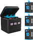 Set 3 Baterii Gopro Hero 10 Hero 9 3 Baterii Reîncărcabile 2000 Mah Stație de Încărcare 3 Canale Indicator Led Usb Usb C Compatibil Gopro Hero Black 10 9 Black