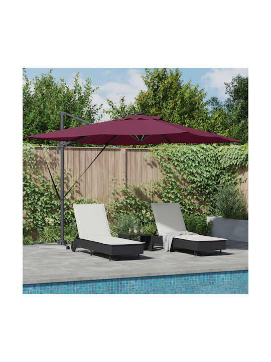 Hanging Circular Aluminum Burgundy Parasol F2.7...