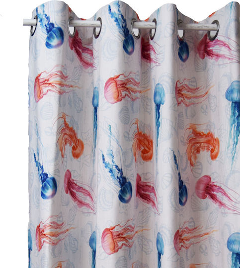 Decocraft Curtain with Grommets Digital Blue 140x260cm