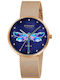 Strand by Obaku Women's Watch with Pink Gold Metal Bracelet