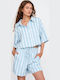 Women's T-shirt Striped Blue