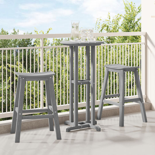 vidaXL Bar Set for Small Outdoor Spaces 3 Pieces Open Gray