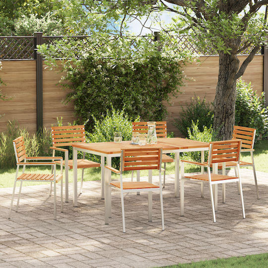 Garten- und Outdoor-Möbelsets 7 Stück Braune für Außenbereich