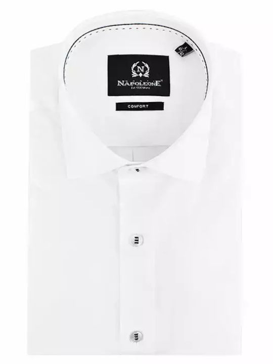 Monte Napoleone Long-sleeved Cotton Shirt White