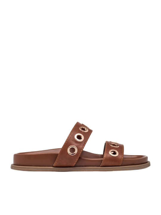 Women's Flat Sandals in Brown Color