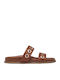 Women's Flat Sandals in Brown Color