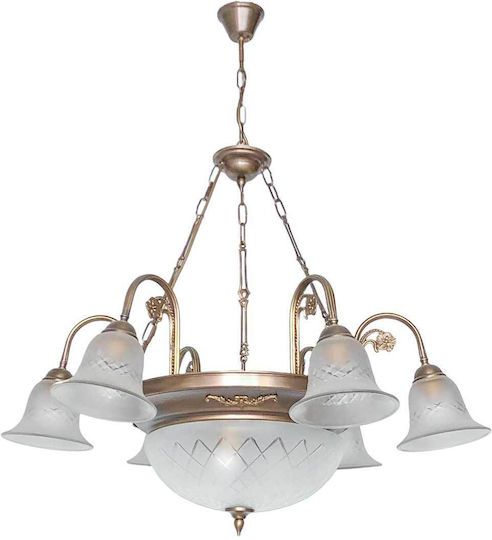 Pendant Light Bronze with Crystals 9x9cm