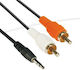 Vcom Cv212 Cable 3.5mm Jack M To 2x Rca Chinch M 1.8m Black