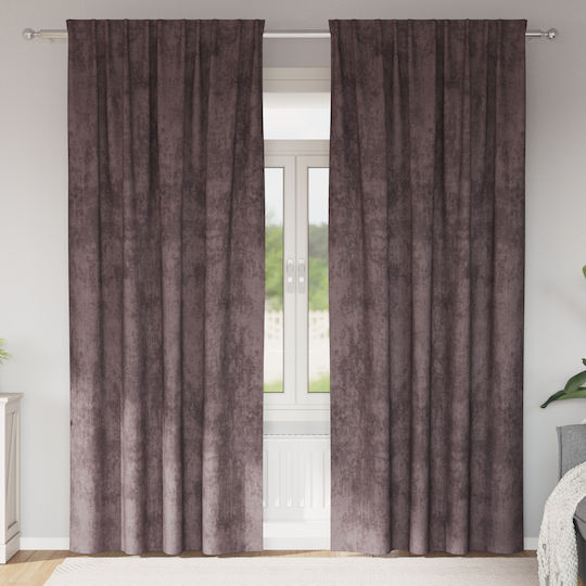 vidaXL Комплект Пердета И Завеси С Копчета Кафяви 140x225см