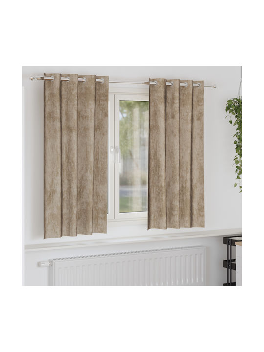 vidaXL Set of Window Curtains with Grommets Ecru 140x175cm