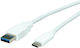 Roline Kabel 11.99.9010 Usb A M Zu Usb C M 0,5 m Weiß 10 Gbit/s