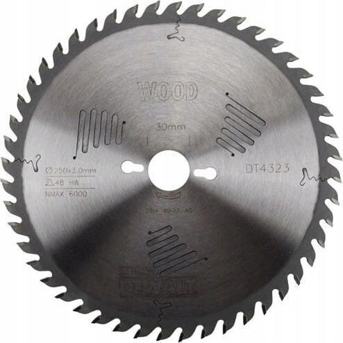 DEWALT Δίσκος Κοπής Ξύλου με 48 Δόντια 250mm
