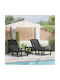 Deckchair Plastic Black with Table 2pcs 162x53x98.5cm.