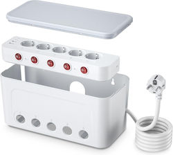 Cutie de cablu Organizator de cablu Tip Box-type Cu 5 prize Comutatoare individuale Ac 250v 16a 4000 W 4 sloturi Usb Sloturi sigure pentru bebeluși Montare pe perete 29 x 14 x 14 cm Cutie de cablu Organizator de cablu Tip Box-type Cu 5 prize Comutatoare individuale Ac 250v 16a 4000 W 4 sloturi Usb Sloturi sigure pentru bebeluși Montare pe perete 29 x 14 x 14 cm