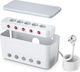 Cutie de cablu Organizator de cablu Tip Box-type Cu 5 prize Comutatoare individuale Ac 250v 16a 4000 W 4 sloturi Usb Sloturi sigure pentru bebeluși Montare pe perete 29 x 14 x 14 cm